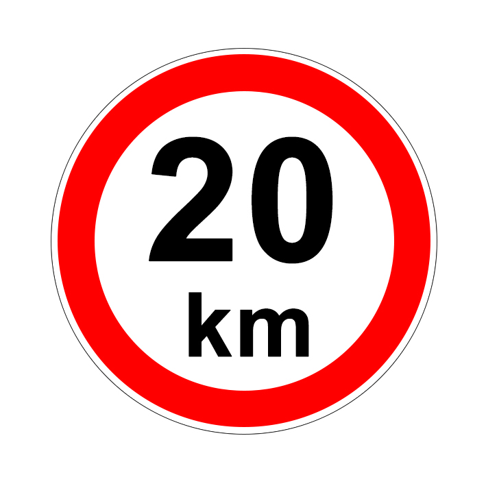 Maximálna povolená rýchlosť 20 Maximálna povolená rýchlosť 20