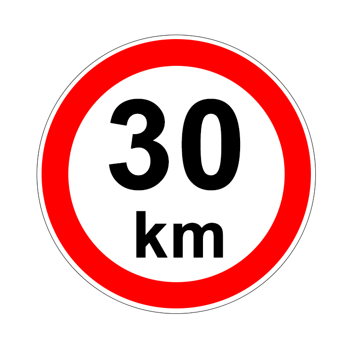 Maximálna povolená rýchlosť 30 Maximálna povolená rýchlosť 30