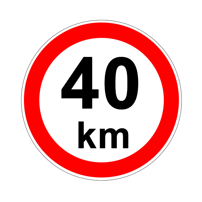 Maximálna povolená rýchlosť 40 Maximálna povolená rýchlosť 40