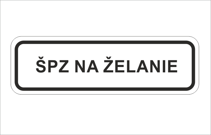 ŠPZ - text na želanie ŠPZ - text na želanie