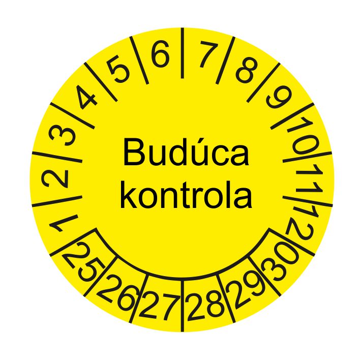Budúca kontrola štítok - dátumový terčík rok 25-30 Budúca kontrola štítok - dátumový terčík rok 25-30