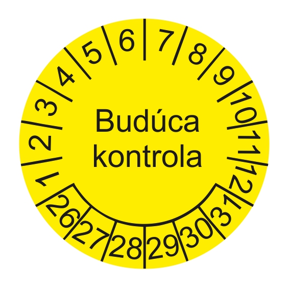 Budúca kontrola štítok - dátumový terčík rok 26-31 Budúca kontrola štítok - dátumový terčík rok 26-31