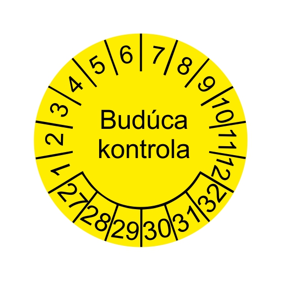 Budúca kontrola štítok - dátumový terčík rok 27-32 Budúca kontrola štítok - dátumový terčík rok 27-32