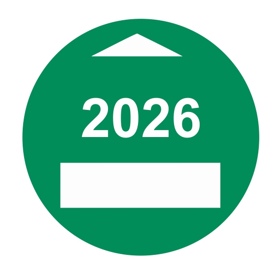 Kontrolný a kalibračný štítok 2026 - vlastný text Kontrolný a kalibračný štítok 2026 - vlastný text