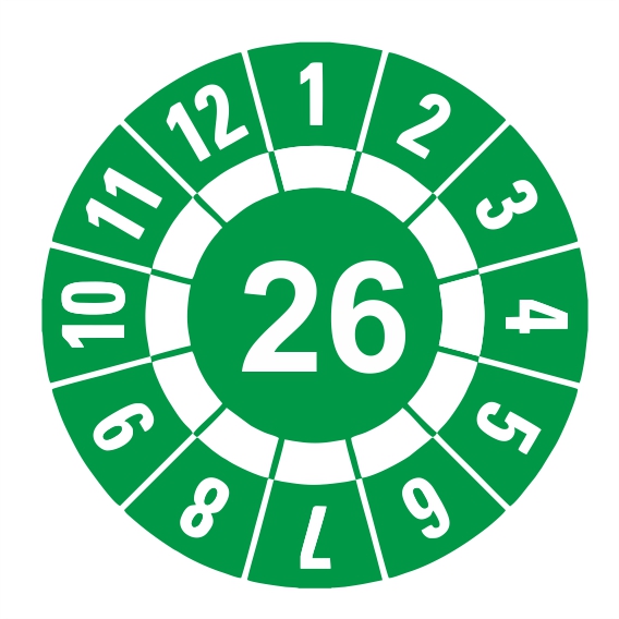 Kontrolný a kalibračný štítok 2026 s voľnými poli Kontrolný a kalibračný štítok 2026 s voľnými poli