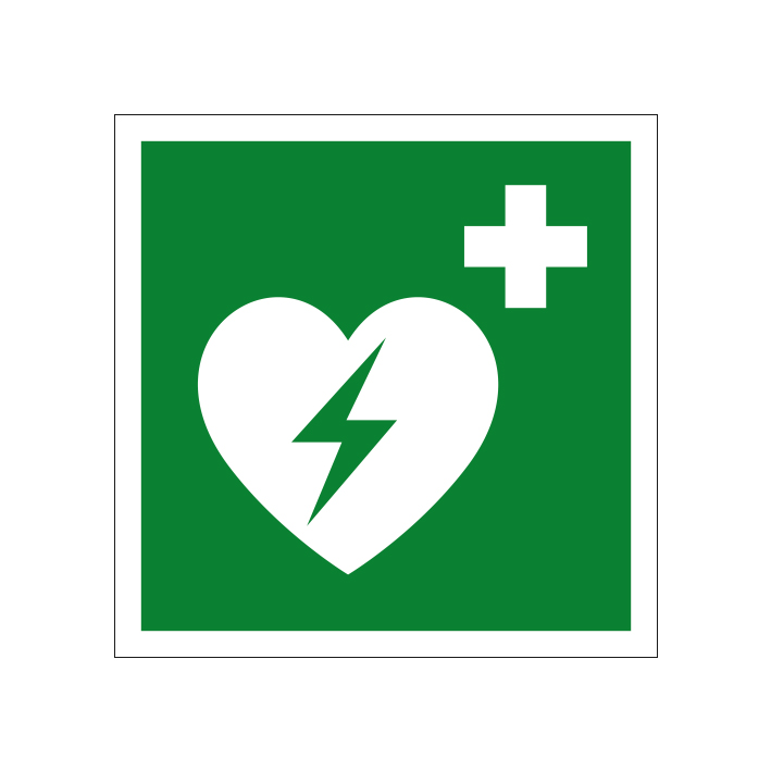 Záchranná tabuľka, Defibrilátor srdca ISO 7010 Záchranná tabuľka, Defibrilátor srdca ISO 7010