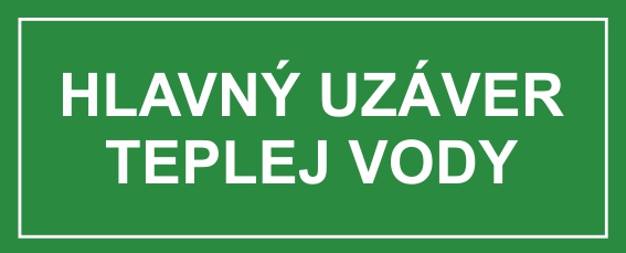 Hlavný uzáver teplej vody Hlavný uzáver teplej vody