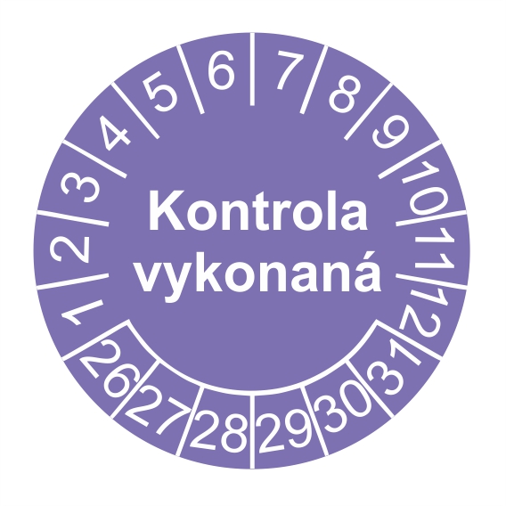 Štítok Kontrola vykonaná Štítok Kontrola vykonaná
