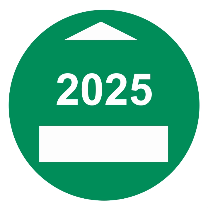 Kontrolný a kalibračný štítok 2025 - vlastný text Kontrolný a kalibračný štítok 2025 - vlastný text