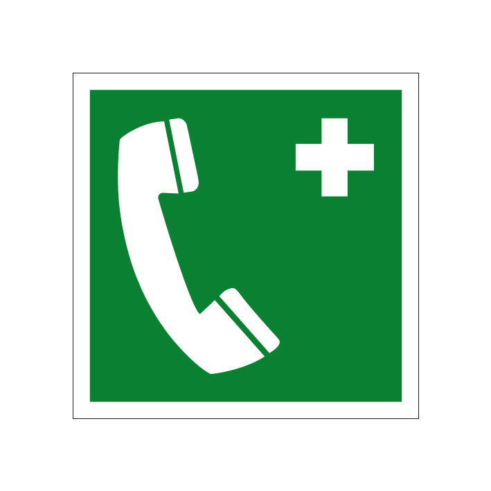 Záchranná tabuľka, Núdzový telefón ISO 7010 Záchranná tabuľka, Núdzový telefón ISO 7010