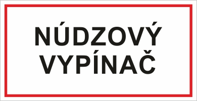 Núdzový vypínač - červený rámček Núdzový vypínač - červený rámček
