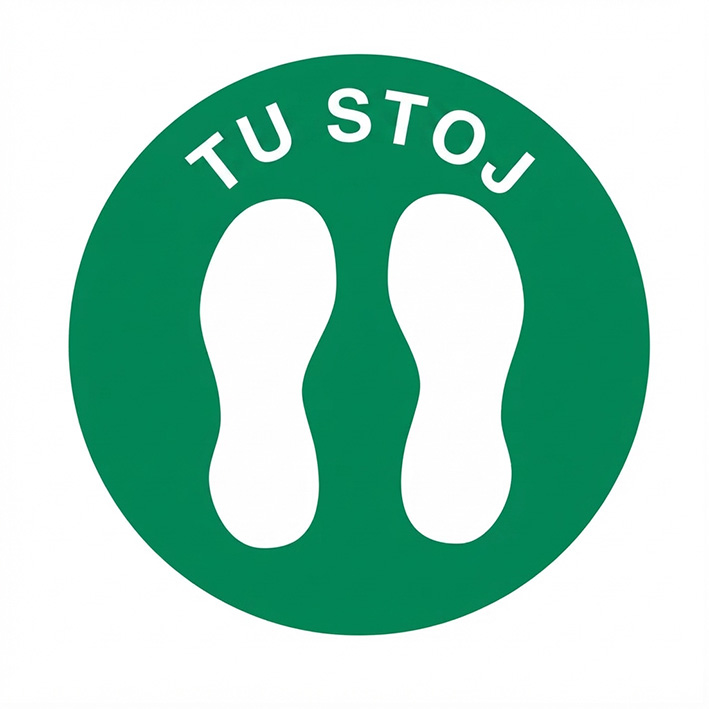 Podlahové značenie Tu stoj Podlahové značenie Tu stoj