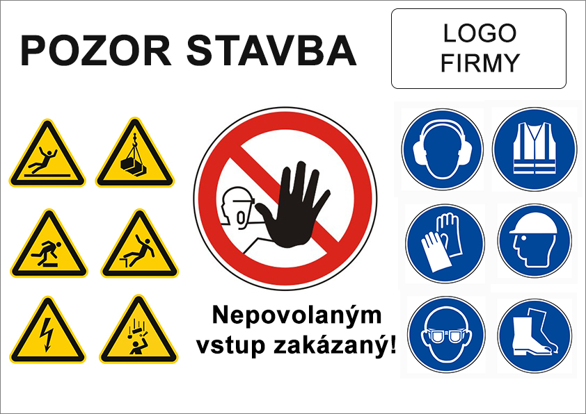 Pozor stavba, PVC banner Pozor stavba, PVC banner