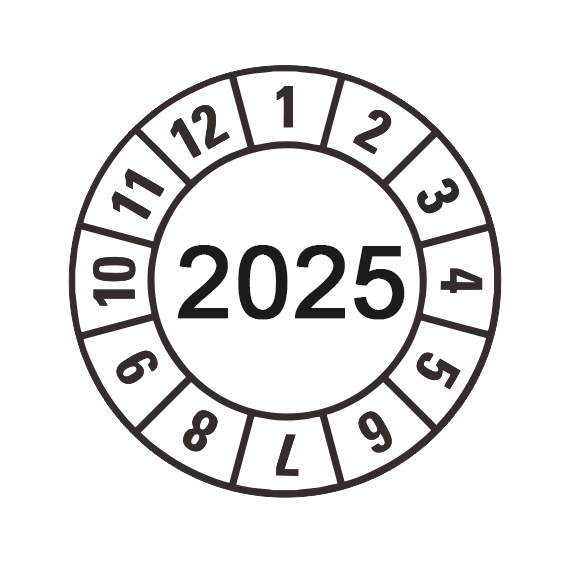 Kontrolný a dátumový štítok rok 2025 Kontrolný a dátumový štítok rok 2025