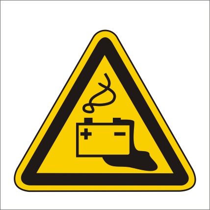 Symbol Nebezpečenstvo od akumulátorov