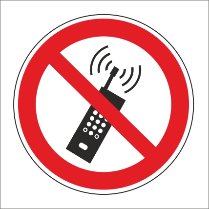 Symbol Zákaz použitia mobilných telefónov Symbol Zákaz použitia mobilných telefónov