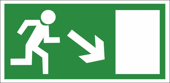 Úniková cesta-únikový východ nadol vpravo Úniková cesta-únikový východ nadol vpravo