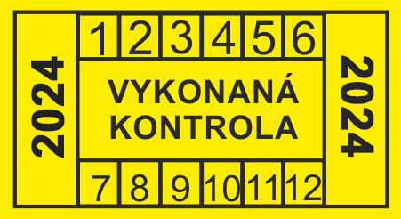 Vykonaná kontrola štítok - obdĺžnik 2024 Vykonaná kontrola štítok - obdĺžnik 2024